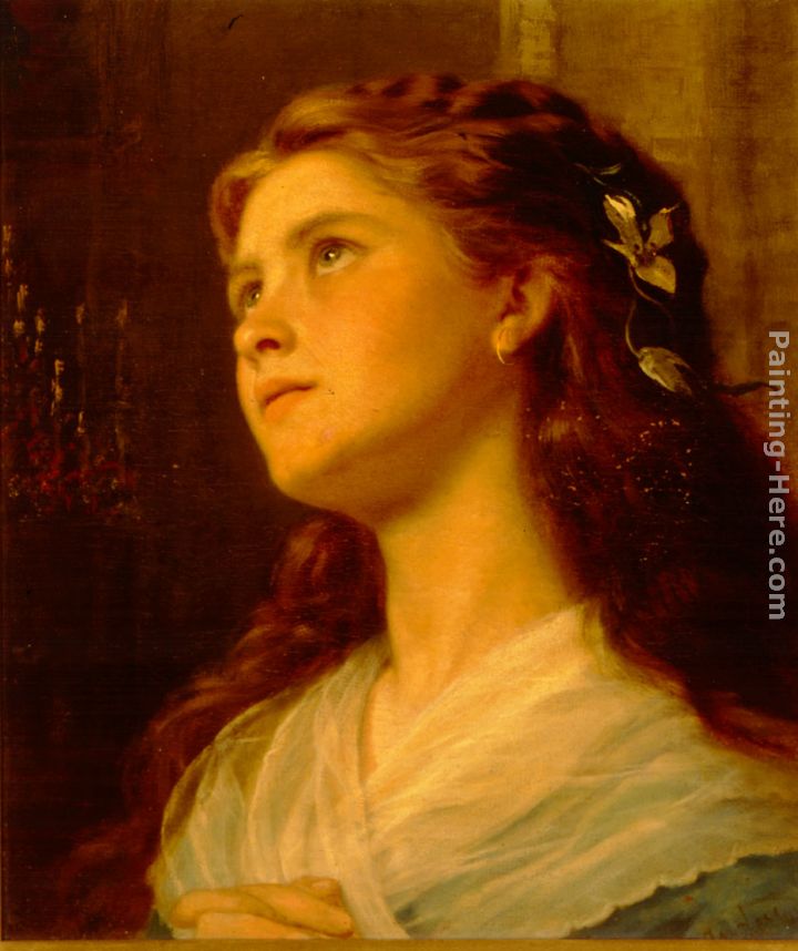 Portrait of a Young Girl painting - Sophie Gengembre Anderson Portrait of a Young Girl art painting